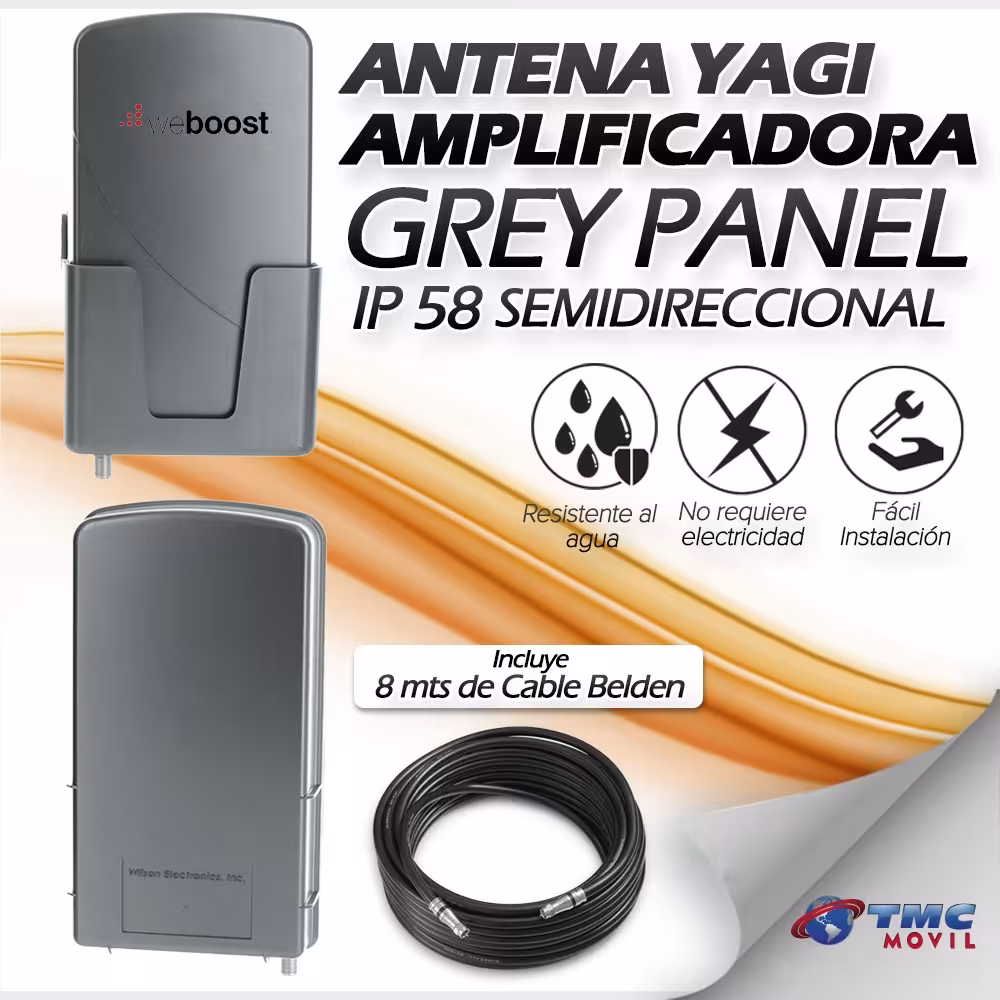 KIT Antena Amplificadora De Señal WeBoost Panel Grey Con Enrutador Huawei B612S-51D LTE 300 Mbps