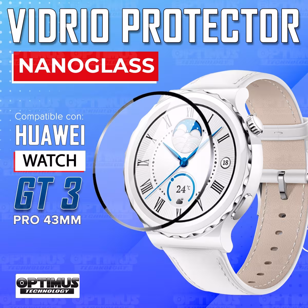 Vidrio Templado Cerámico Nanoglass Para Reloj Smartwatch Huawei watch GT3 Pro 43mm