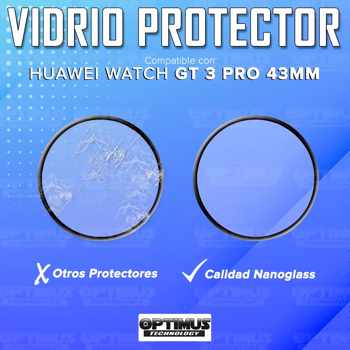Vidrio Templado Cerámico Nanoglass Para Reloj Smartwatch Huawei watch GT3 Pro 43mm