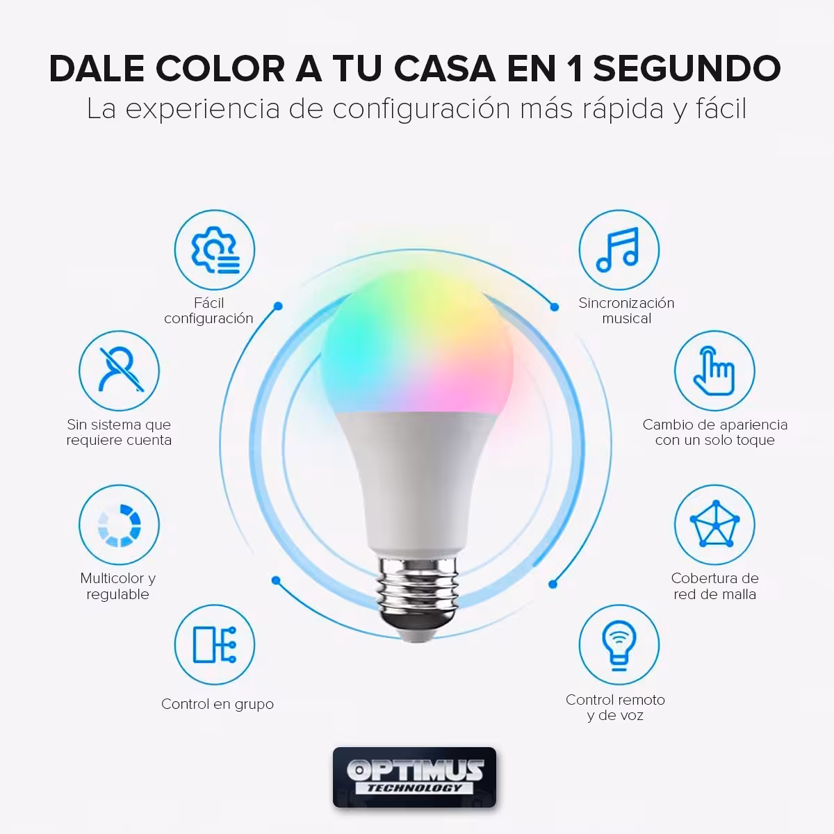 Bombillo Luz inteligente Smart Bulb Wifi 1000 lúmenes 10W compatible Google Apple Amazon Alexa bajo consumo