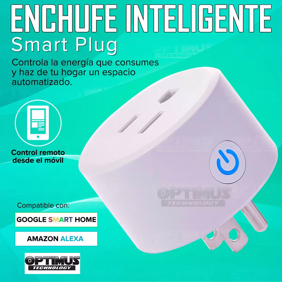 Mini Enchufe de salida inteligente Smart Plug Wifi compatible con Google Home Amazon Alexa Ahorro luz
