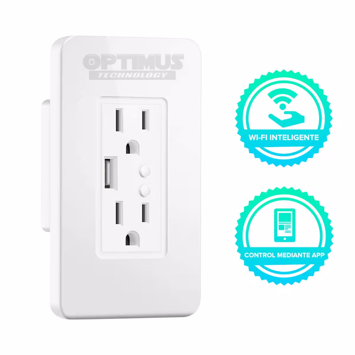 Tomacorriente inteligente Wifi de Pared smart Wall Socket enchufe con 2 tomas puerto USB compatible con Amazon Alexa Google Home