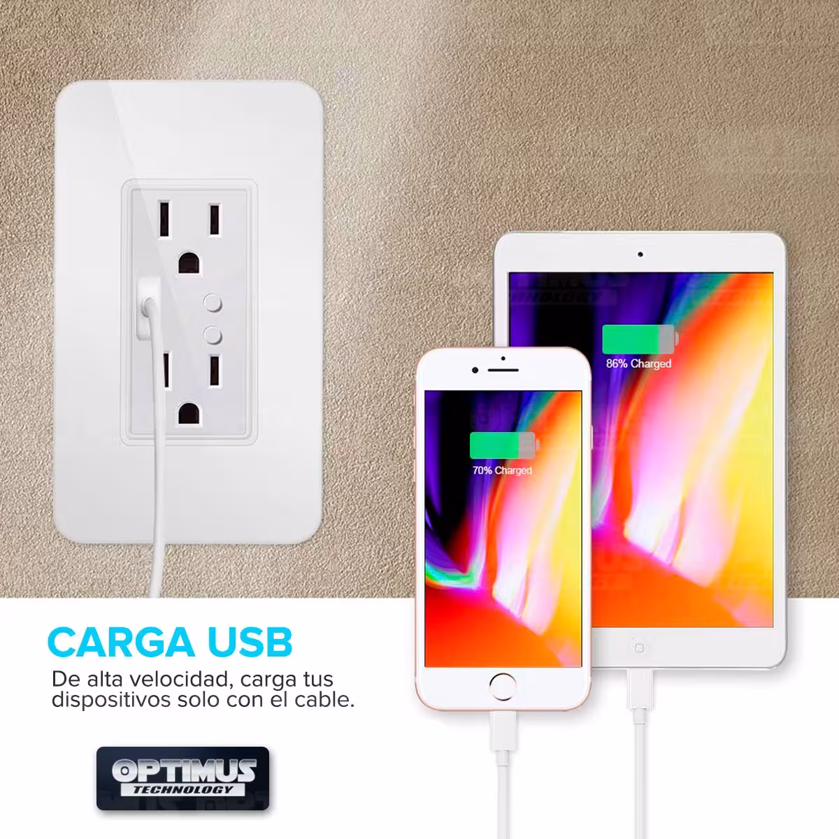 Tomacorriente inteligente Wifi de Pared smart Wall Socket enchufe con 2 tomas puerto USB compatible con Amazon Alexa Google Home