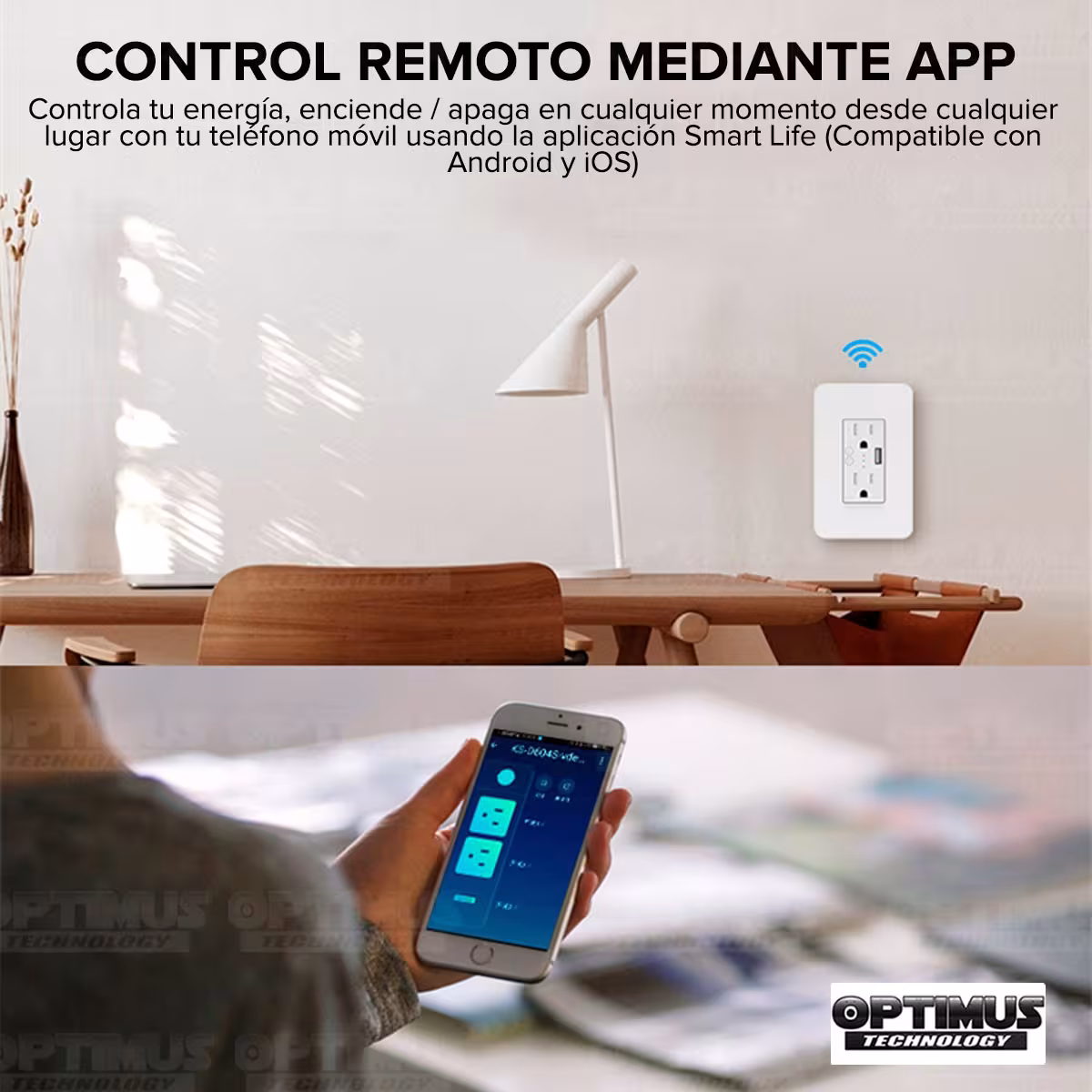Tomacorriente inteligente Wifi de Pared smart Wall Socket enchufe con 2 tomas puerto USB compatible con Amazon Alexa Google Home
