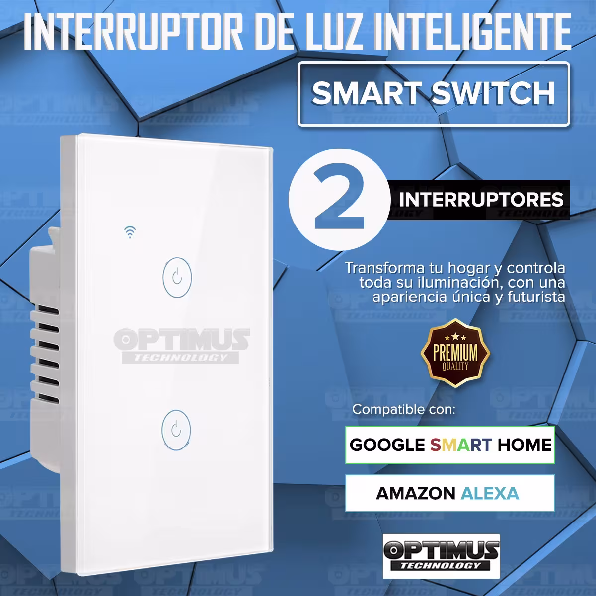 Interruptor de luz inteligente Wifi Smart Switch de 2 vías Táctil Panel de vidrio para Google Home Apple Home Kit Amazon Alexa