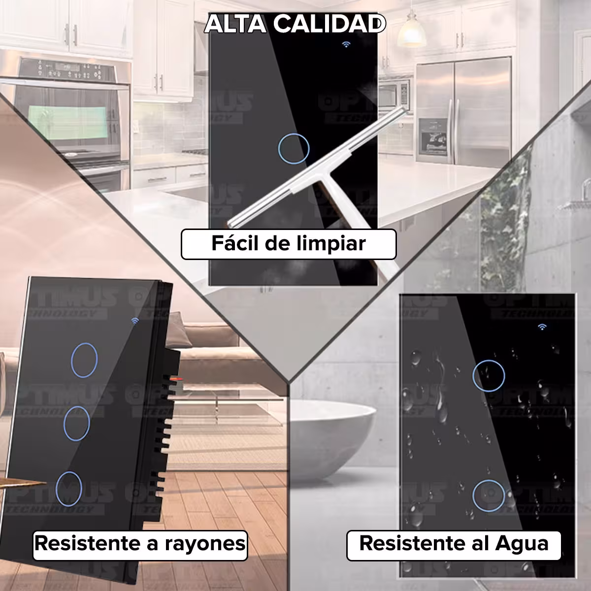 Interruptor de luz inteligente Wifi Smart Switch de 2 vías Táctil Panel de vidrio para Google Home Apple Home Kit Amazon Alexa