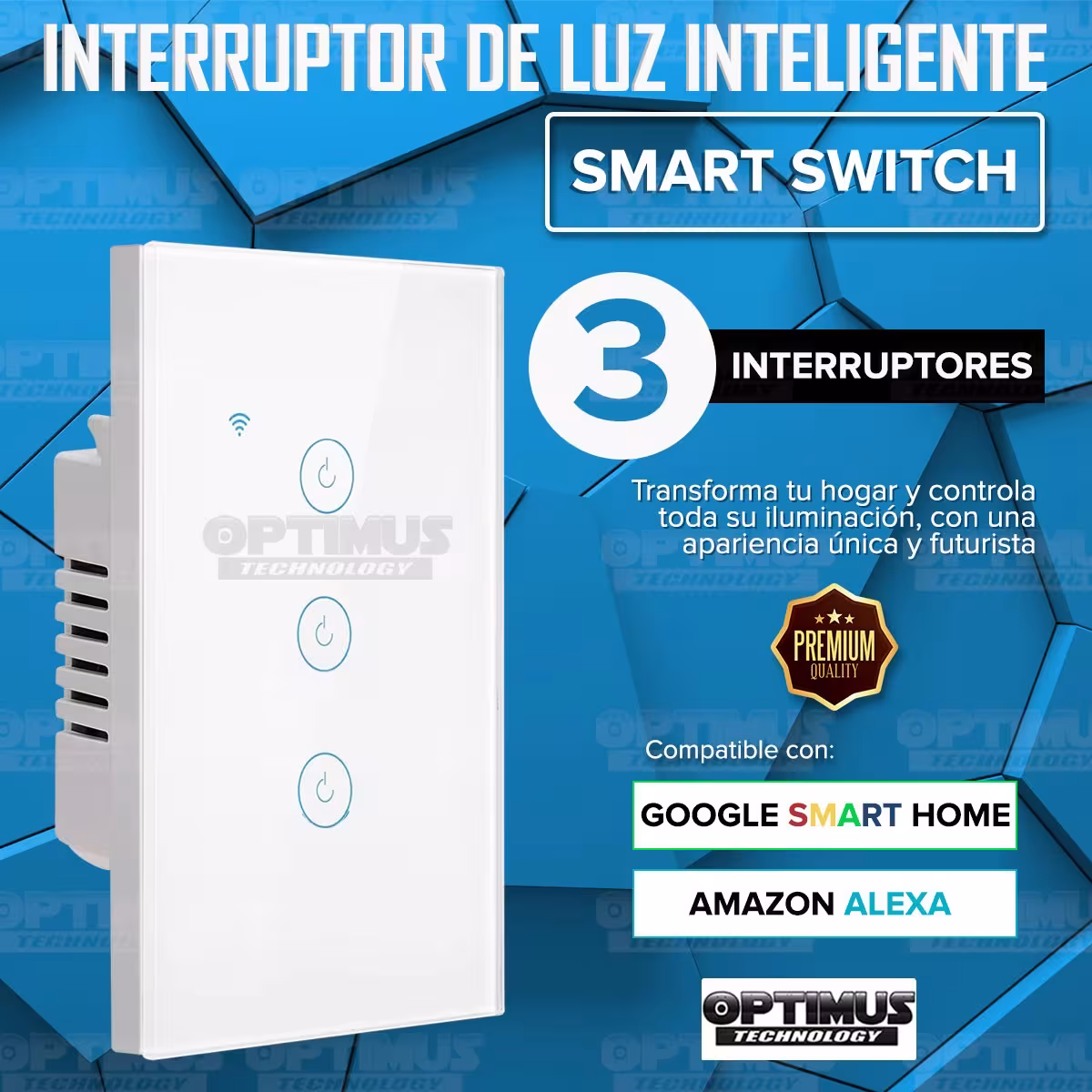 Interruptor de luz inteligente Wifi Smart Switch de 3 vías Táctil Panel de vidrio para Google Home Apple Home Kit Amazon Alexa