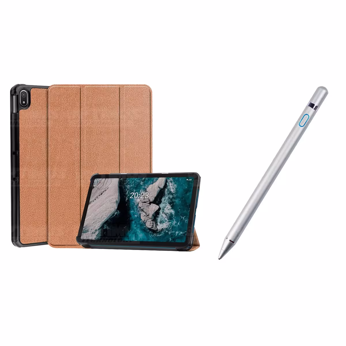Kit Case Forro Protector + Lápiz Óptico Digital Stylus Pen para Tablet Nokia T20 10,4 Pulgadas 2021 TA-1397 / TA-1394 / TA-1392