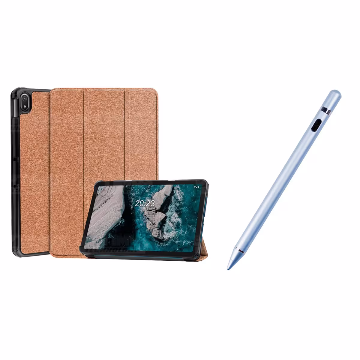 Kit Case Forro Protector + Lápiz Óptico Digital Stylus Pen para Tablet Nokia T20 10,4 Pulgadas 2021 TA-1397 / TA-1394 / TA-1392