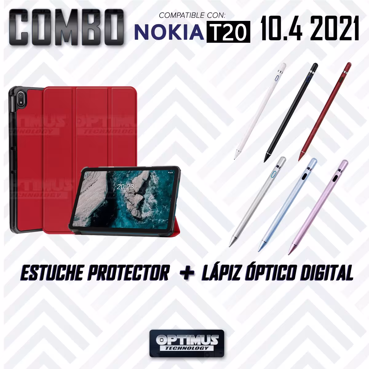 Kit Case Forro Protector + Lápiz Óptico Digital Stylus Pen para Tablet Nokia T20 10,4 Pulgadas 2021 TA-1397 / TA-1394 / TA-1392