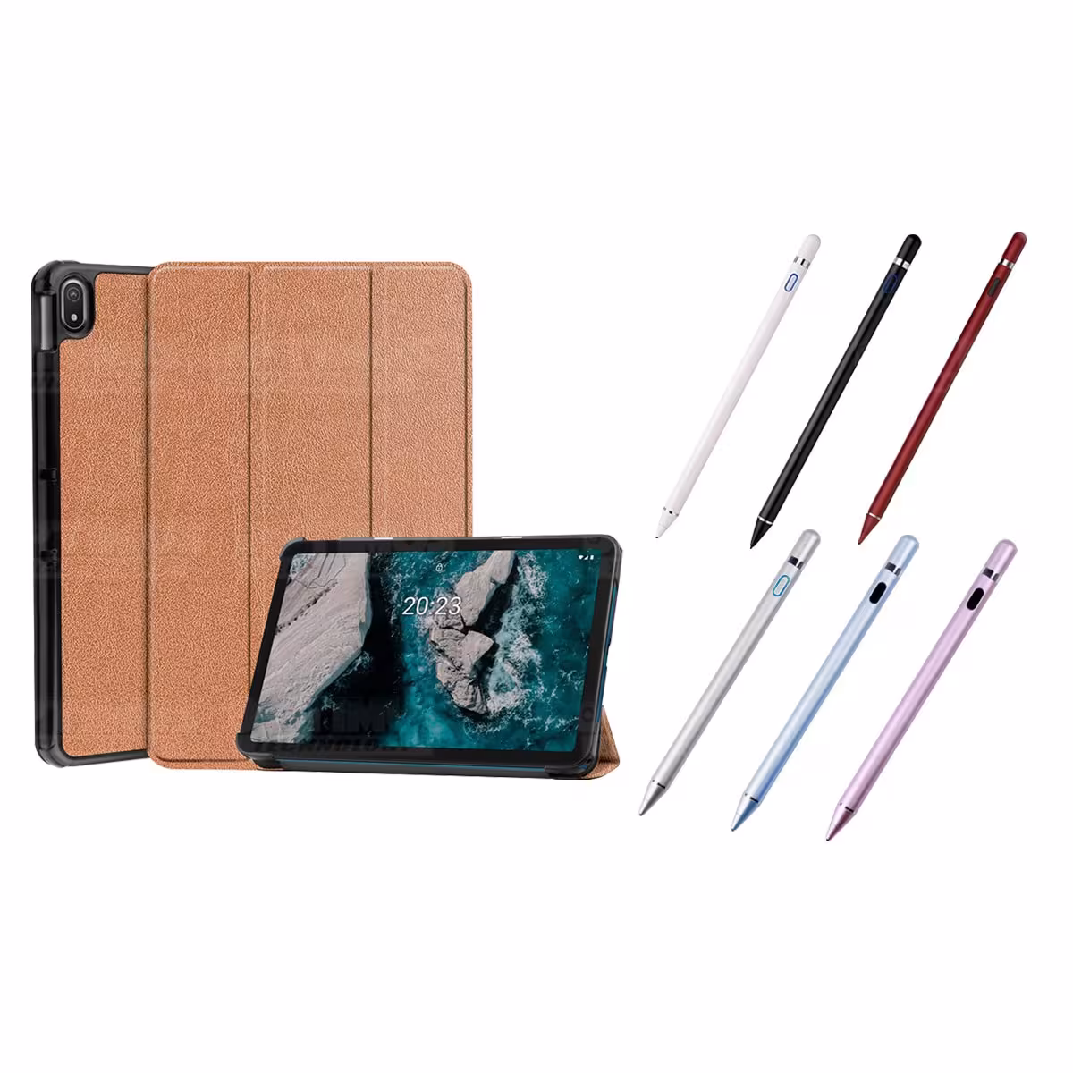Kit Case Forro Protector + Lápiz Óptico Digital Stylus Pen para Tablet Nokia T20 10,4 Pulgadas 2021 TA-1397 / TA-1394 / TA-1392
