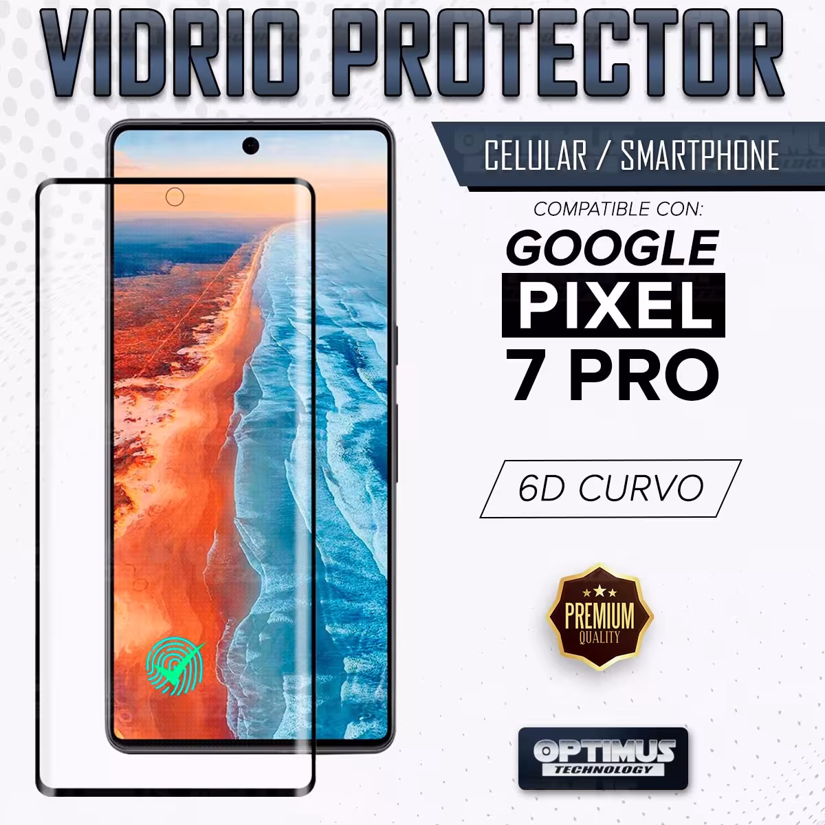 Vidrio Cristal Templado Protector curvo 6D para celular smartphone Google Pixel 7 Pro 2022 6,7 pulgadas