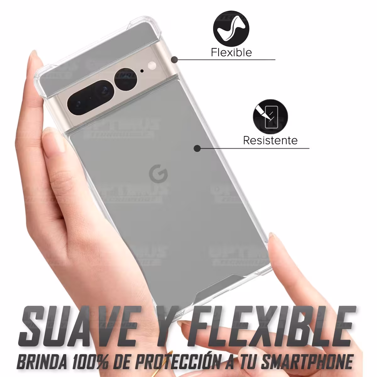 Kit Vidrio templado curvo 6D y Estuche Case Forro Protector Anticaída para celular Google Pixel 7 Pro 2022 6,7 pulgadas