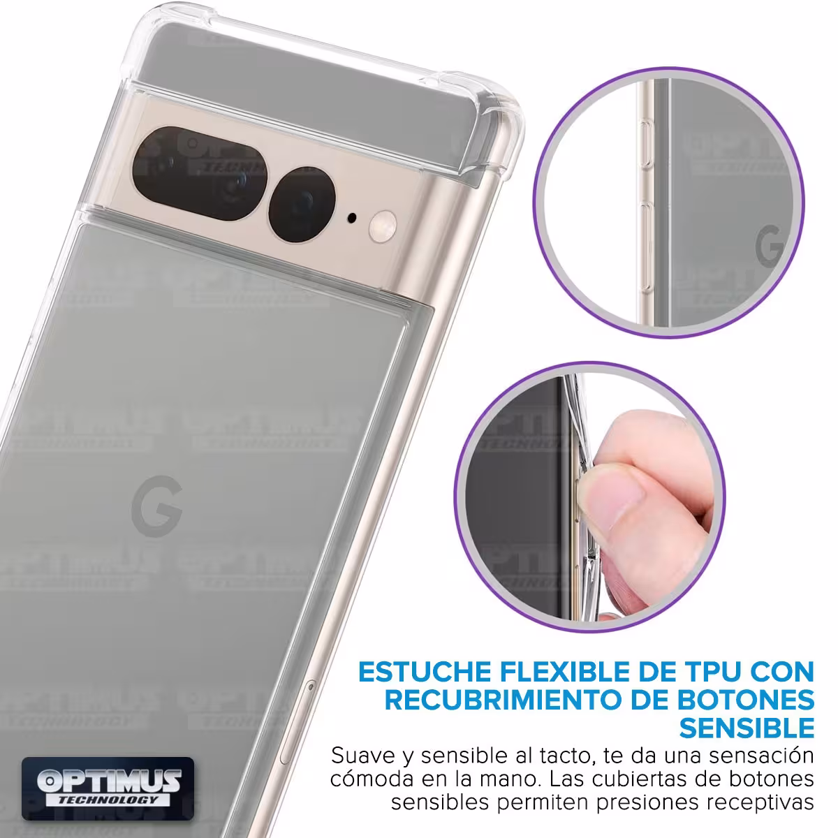 Kit Vidrio templado curvo 6D y Estuche Case Forro Protector Anticaída para celular Google Pixel 7 Pro 2022 6,7 pulgadas
