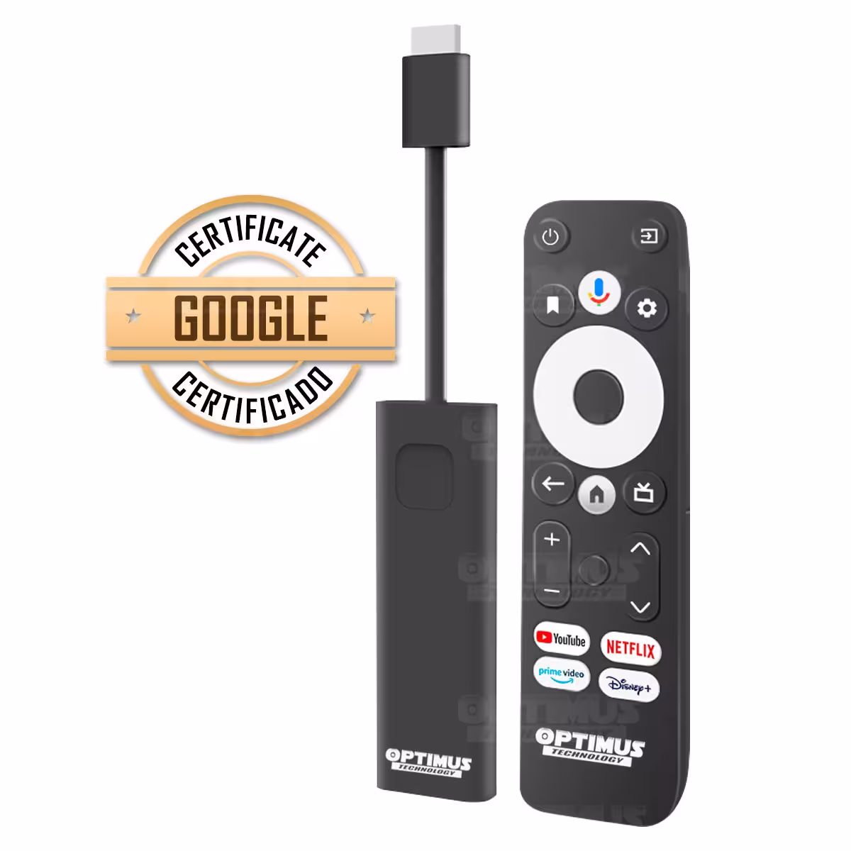 OPTIMUS TV GD1 4K TV Box Android TV Wi-Fi Streaming Transmite 4K Ultra HD Función de Chromecast con Google Assintant