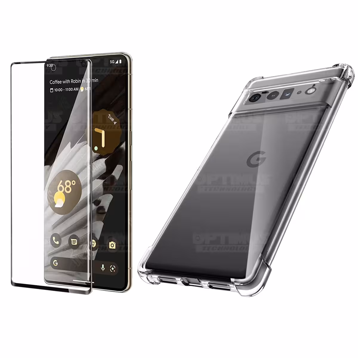 Kit Vidrio templado y Estuche Case Forro Protector para celular Google Pixel 6 Pro