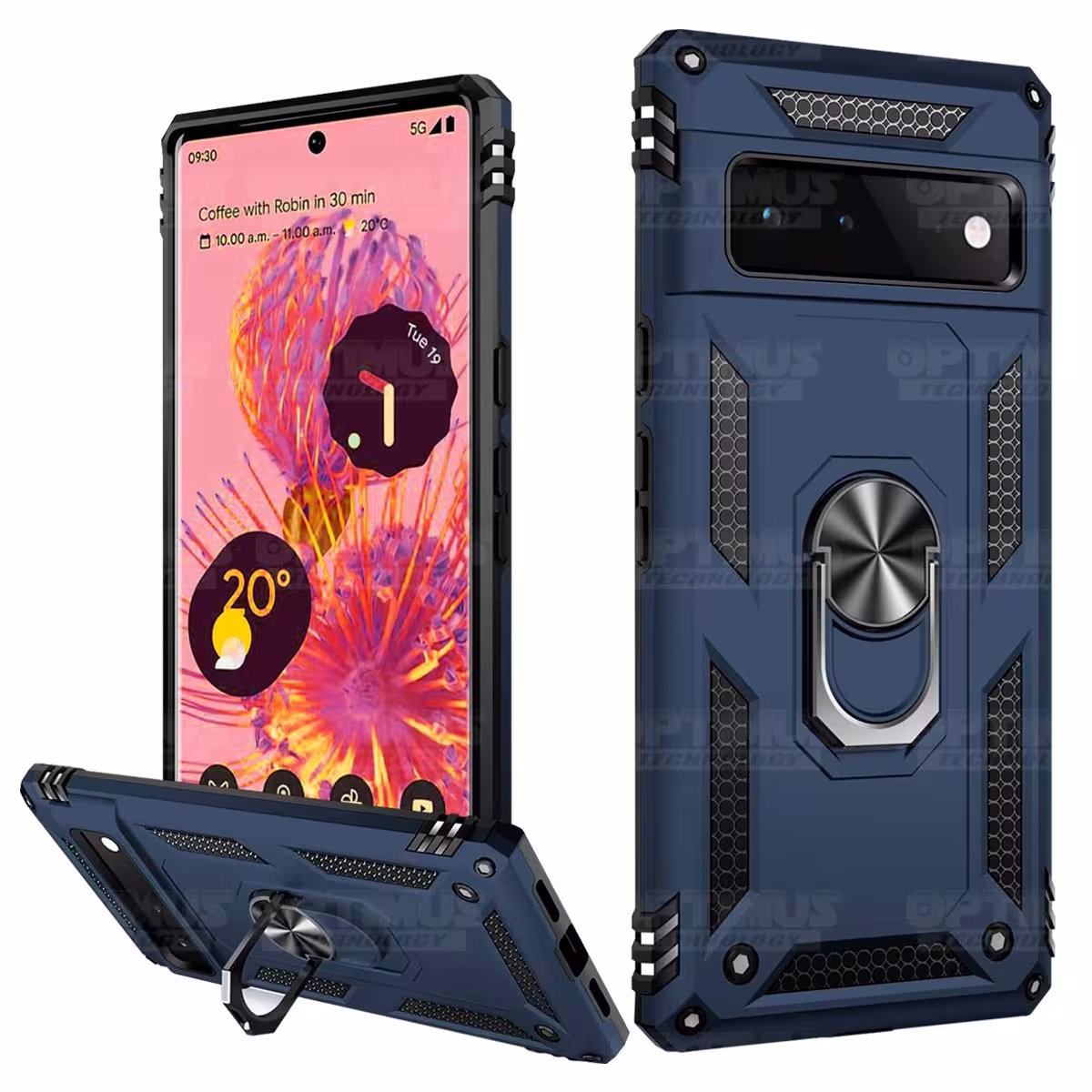 Kit Vidrio templado y Estuche Case Forro Protector Anti-Shock doble capa para celular Google Pixel 6 Pro