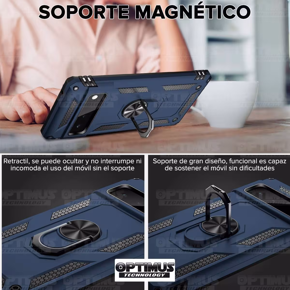 Kit Vidrio templado y Estuche Case Forro Protector Anti-Shock doble capa para celular Google Pixel 6 Pro