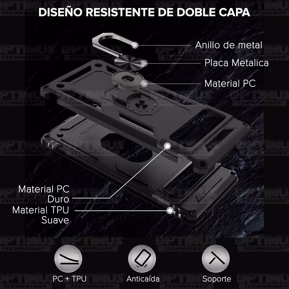 Kit Vidrio templado y Estuche Case Forro Protector Anti-Shock doble capa para celular Google Pixel 6 Pro