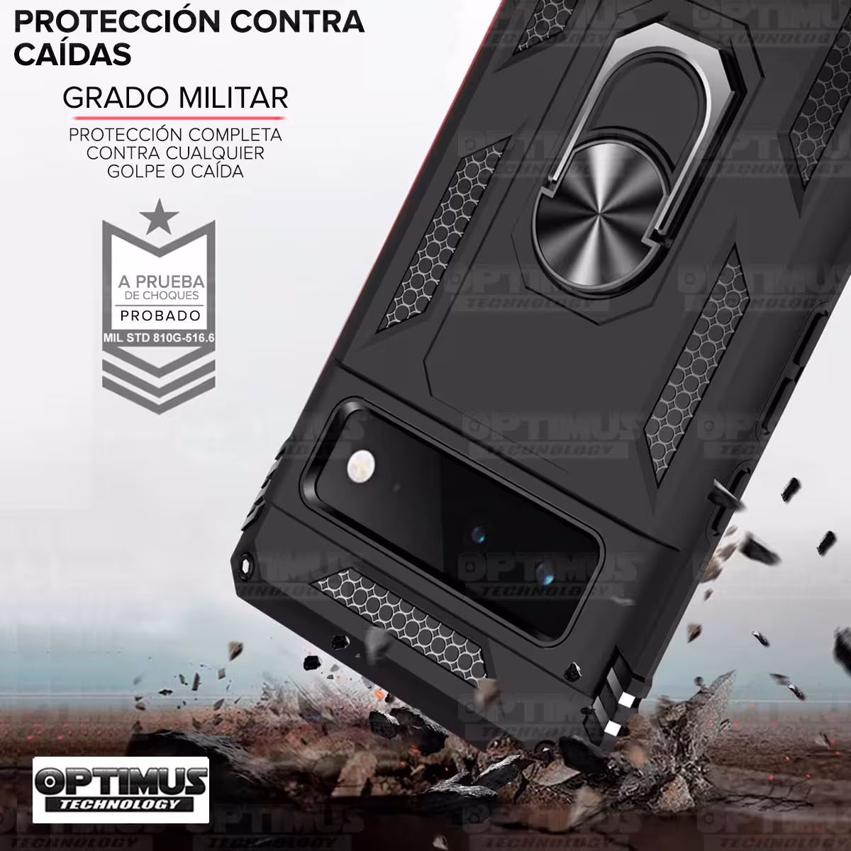 Kit Vidrio templado y Estuche Case Forro Protector Anti-Shock doble capa para celular Google Pixel 6 Pro