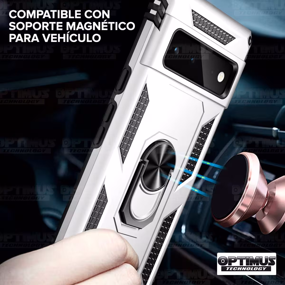 Kit Vidrio templado y Estuche Case Forro Protector Anti-Shock doble capa para celular Google Pixel 6 Pro