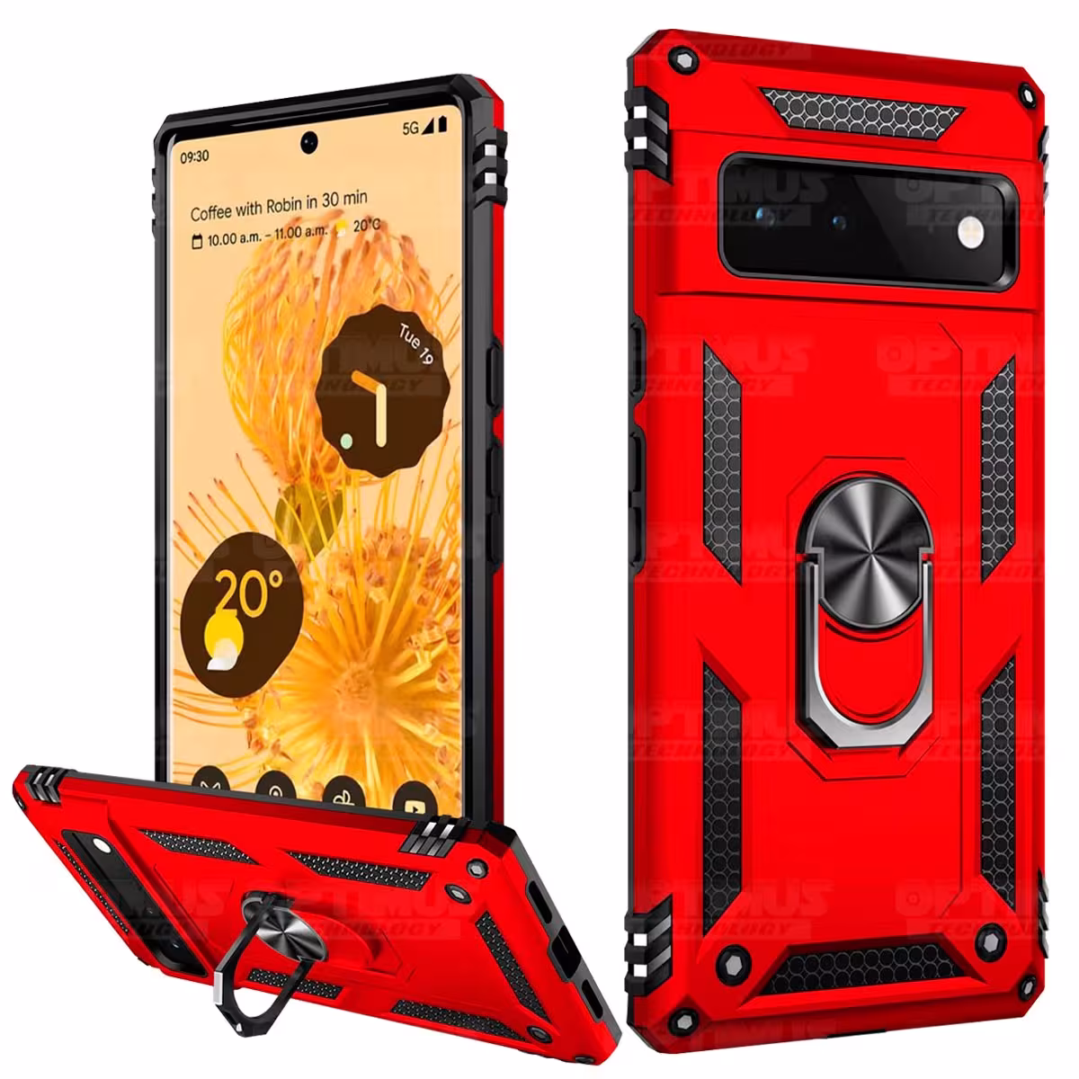 Kit Vidrio templado y Estuche Case Forro Protector Anti-Shock doble capa para celular Google Pixel 6 Pro