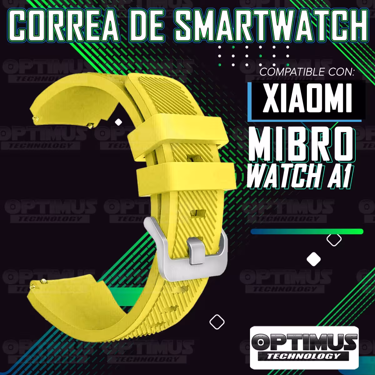 Correa Pulso Banda de Goma Rayada para Reloj Smartwatch Xiaomi Mibro Watch A1