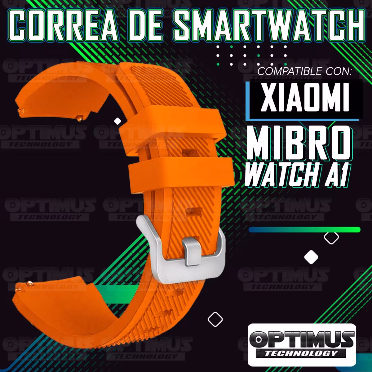 Correa Pulso Banda de Goma Rayada para Reloj Smartwatch Xiaomi Mibro Watch A1