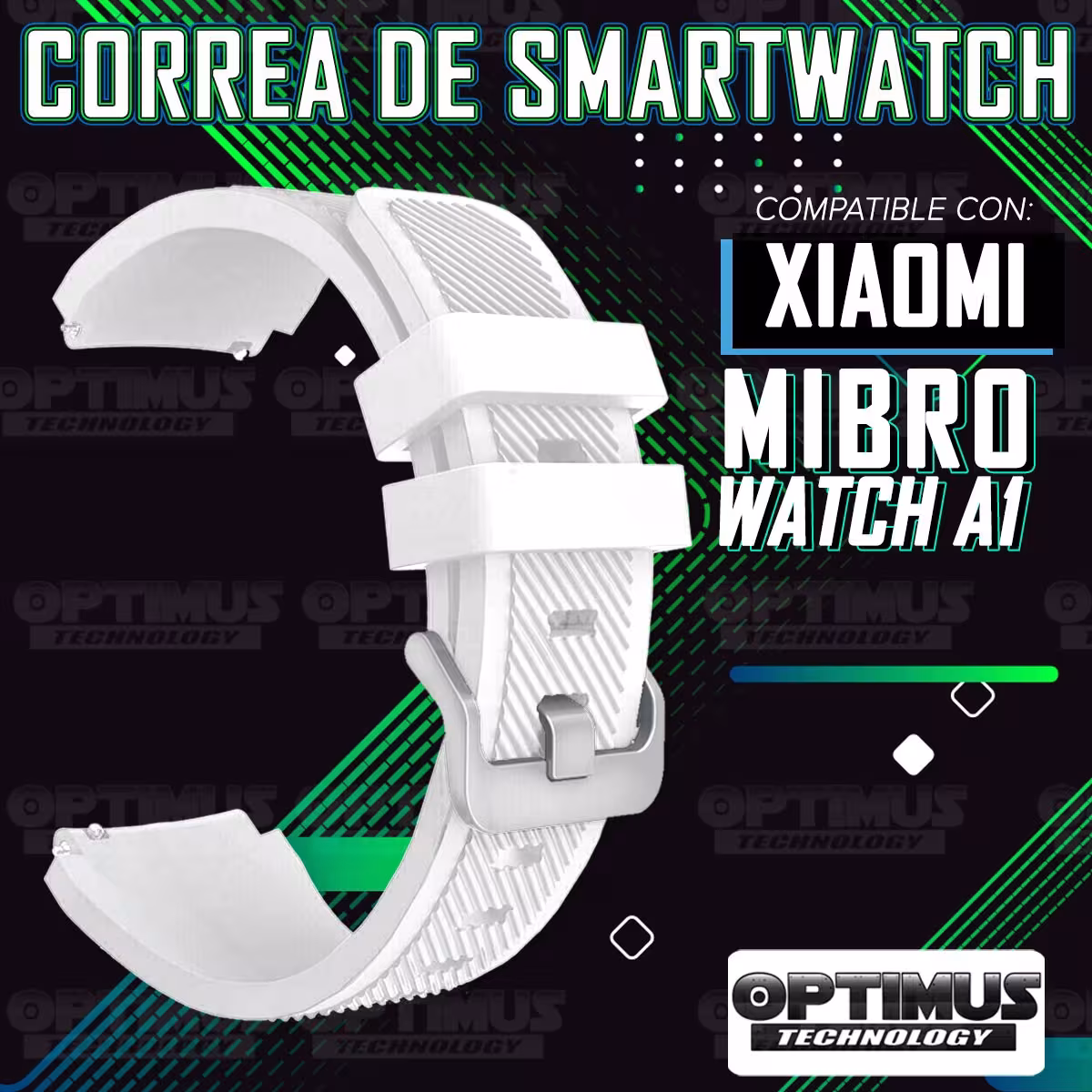 Correa Pulso Banda de Goma Rayada para Reloj Smartwatch Xiaomi Mibro Watch A1