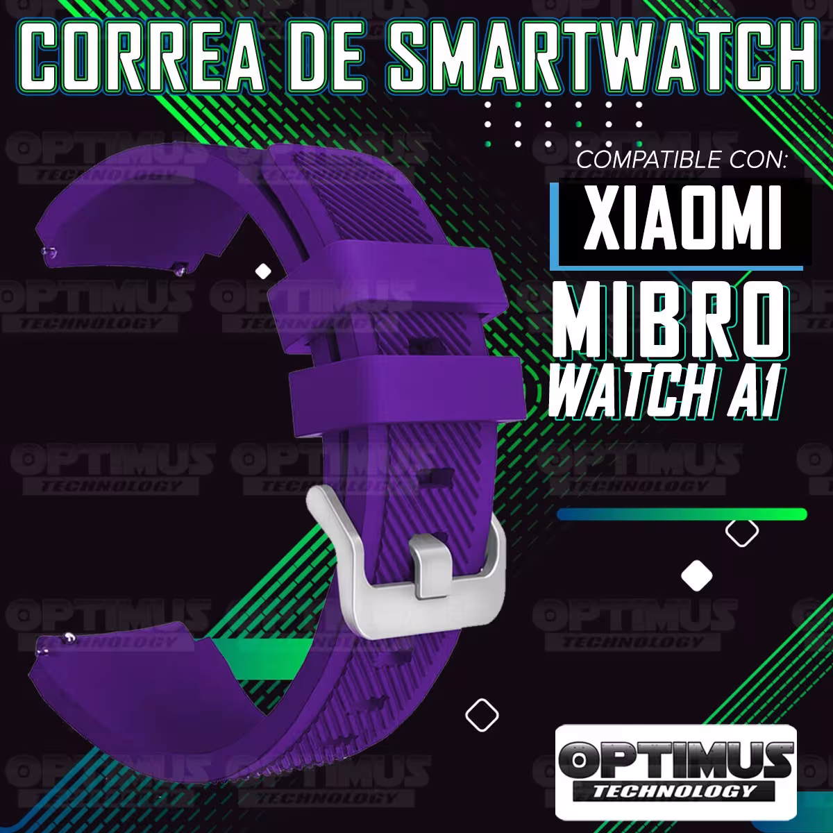 Correa Pulso Banda de Goma Rayada para Reloj Smartwatch Xiaomi Mibro Watch A1