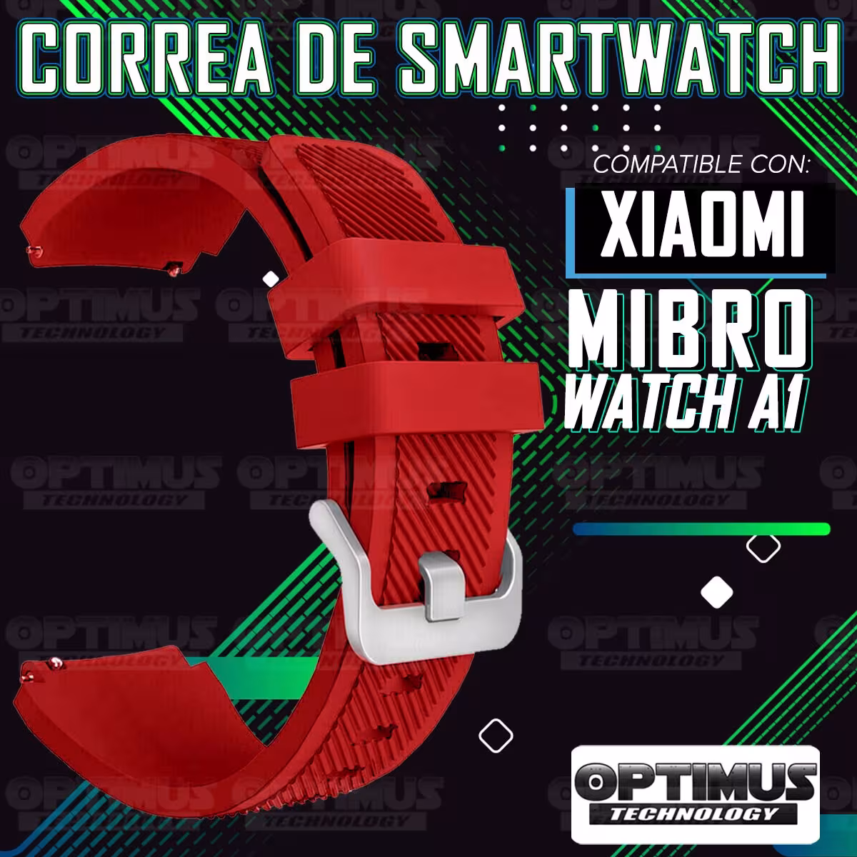 Correa Pulso Banda de Goma Rayada para Reloj Smartwatch Xiaomi Mibro Watch A1