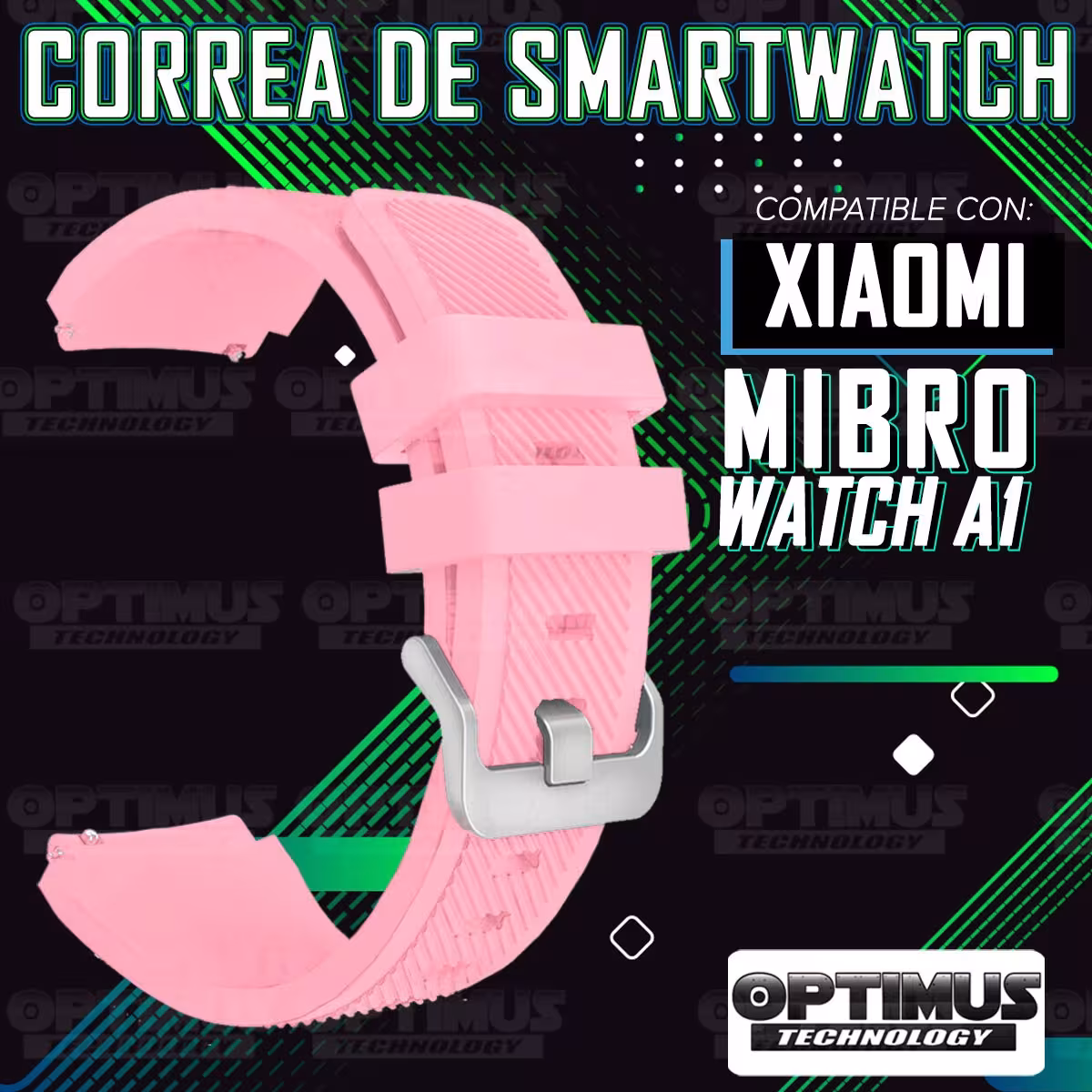 Correa Pulso Banda de Goma Rayada para Reloj Smartwatch Xiaomi Mibro Watch A1