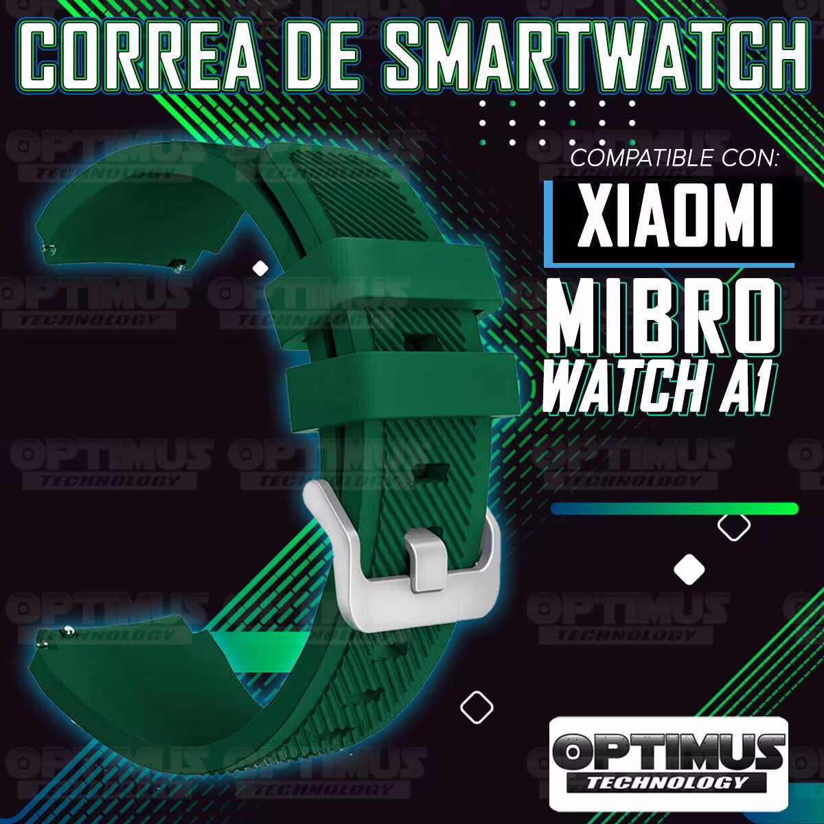 Correa Pulso Banda de Goma Rayada para Reloj Smartwatch Xiaomi Mibro Watch A1