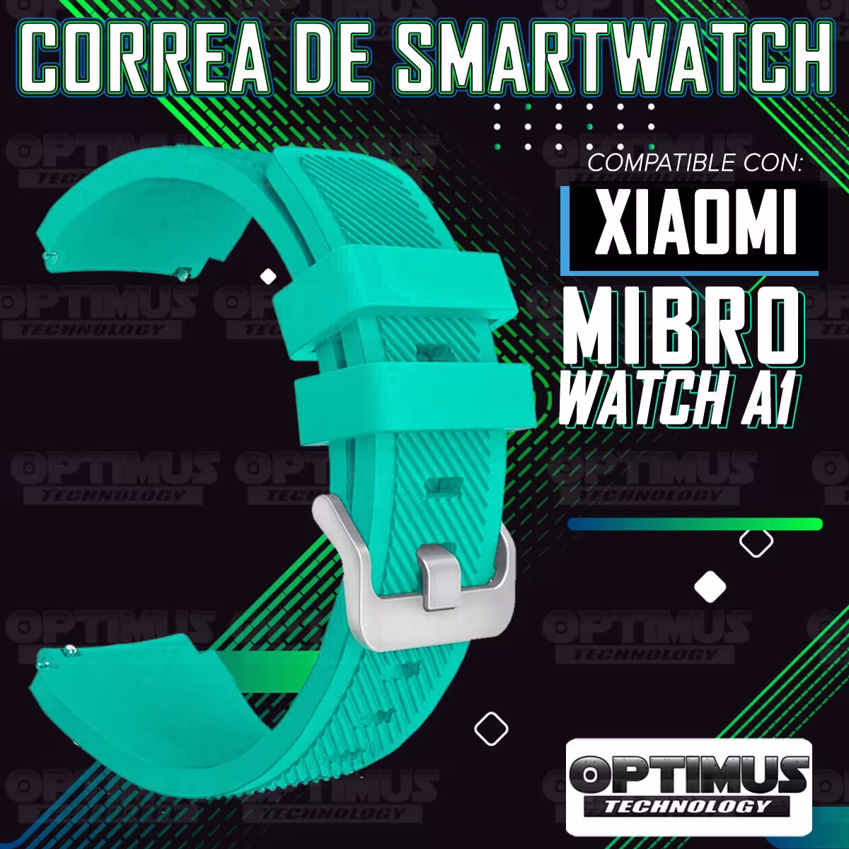 Correa Pulso Banda de Goma Rayada para Reloj Smartwatch Xiaomi Mibro Watch A1