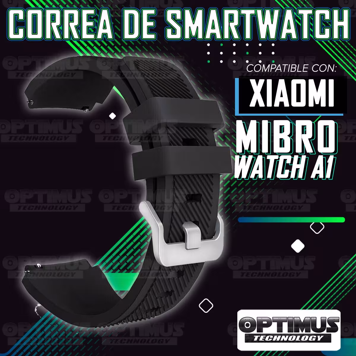 Kit Vidrio Templado Nanoglass Y Pulso Correa Smartwatch Reloj Inteligente Xiaomi Mibro Watch A1