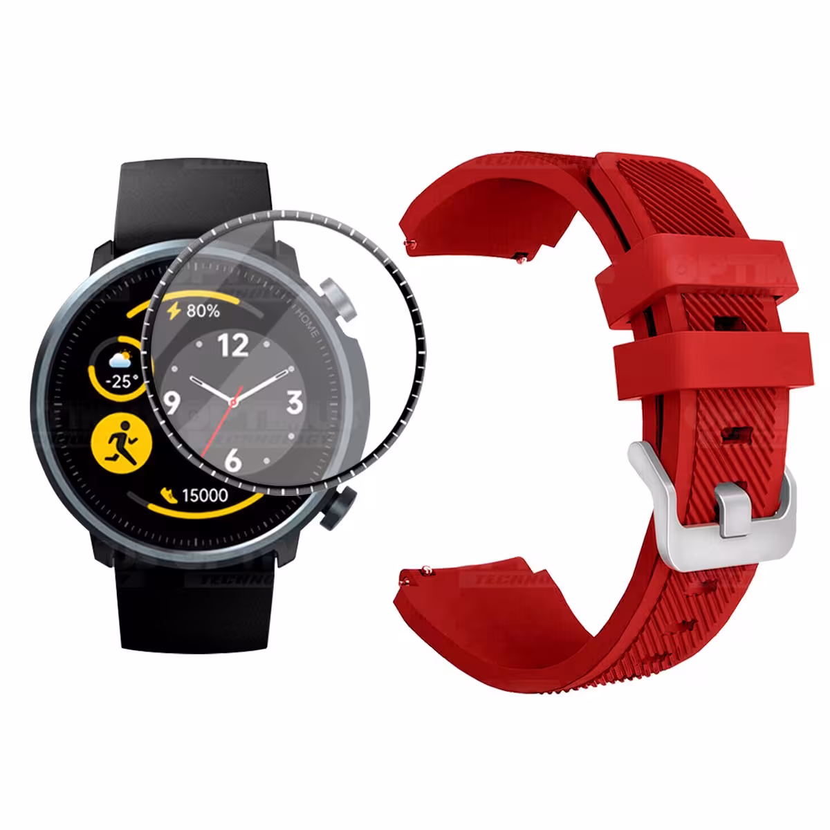 Kit Vidrio Templado Nanoglass Y Pulso Correa Smartwatch Reloj Inteligente Xiaomi Mibro Watch A1