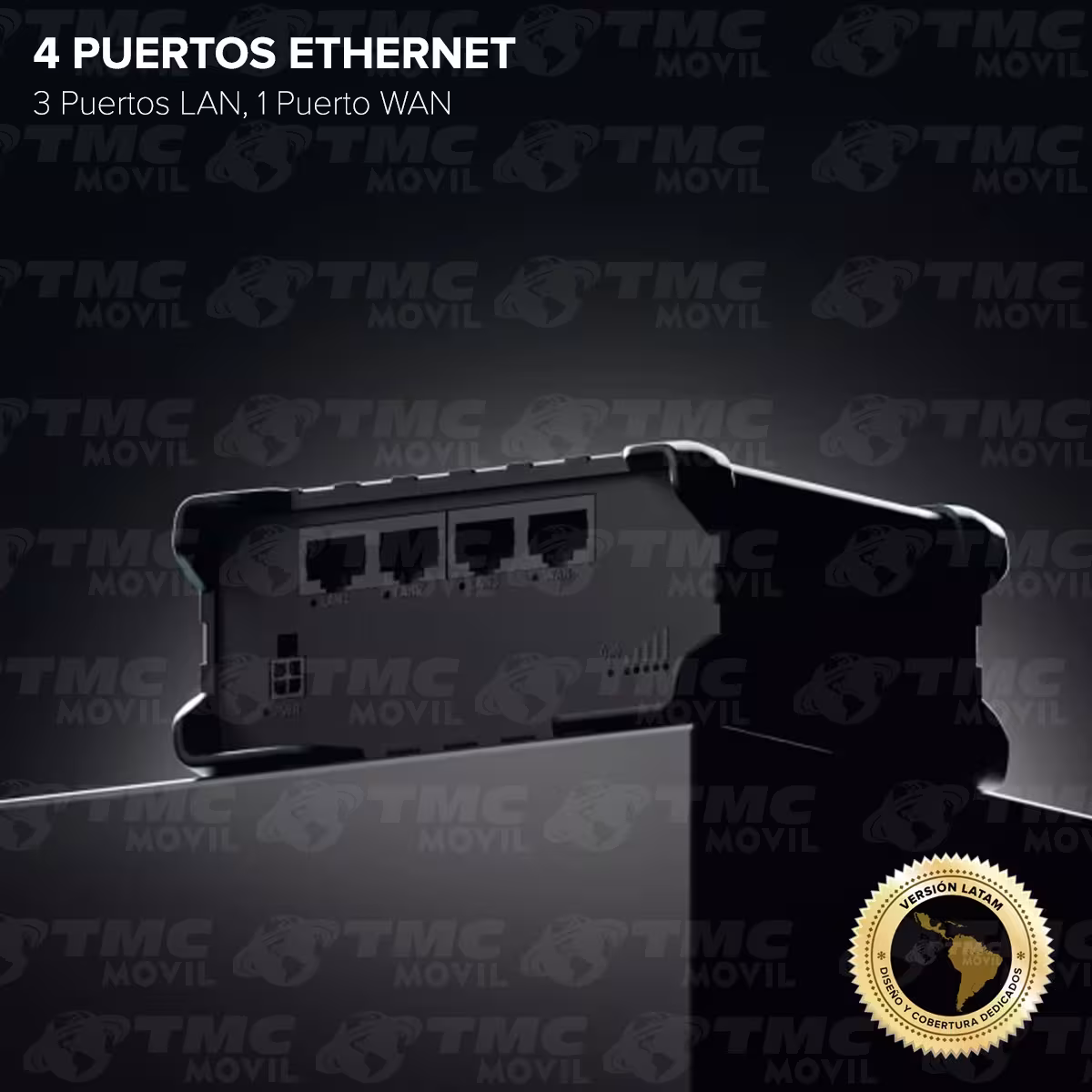 Rourter 4G LTE Dual Simcard Teltonika RUT950 Profesional con 4 Puertos Ethernet (Full Bandas LATAM: B1/B2/B3/B4/B5/B7/B8/B28)