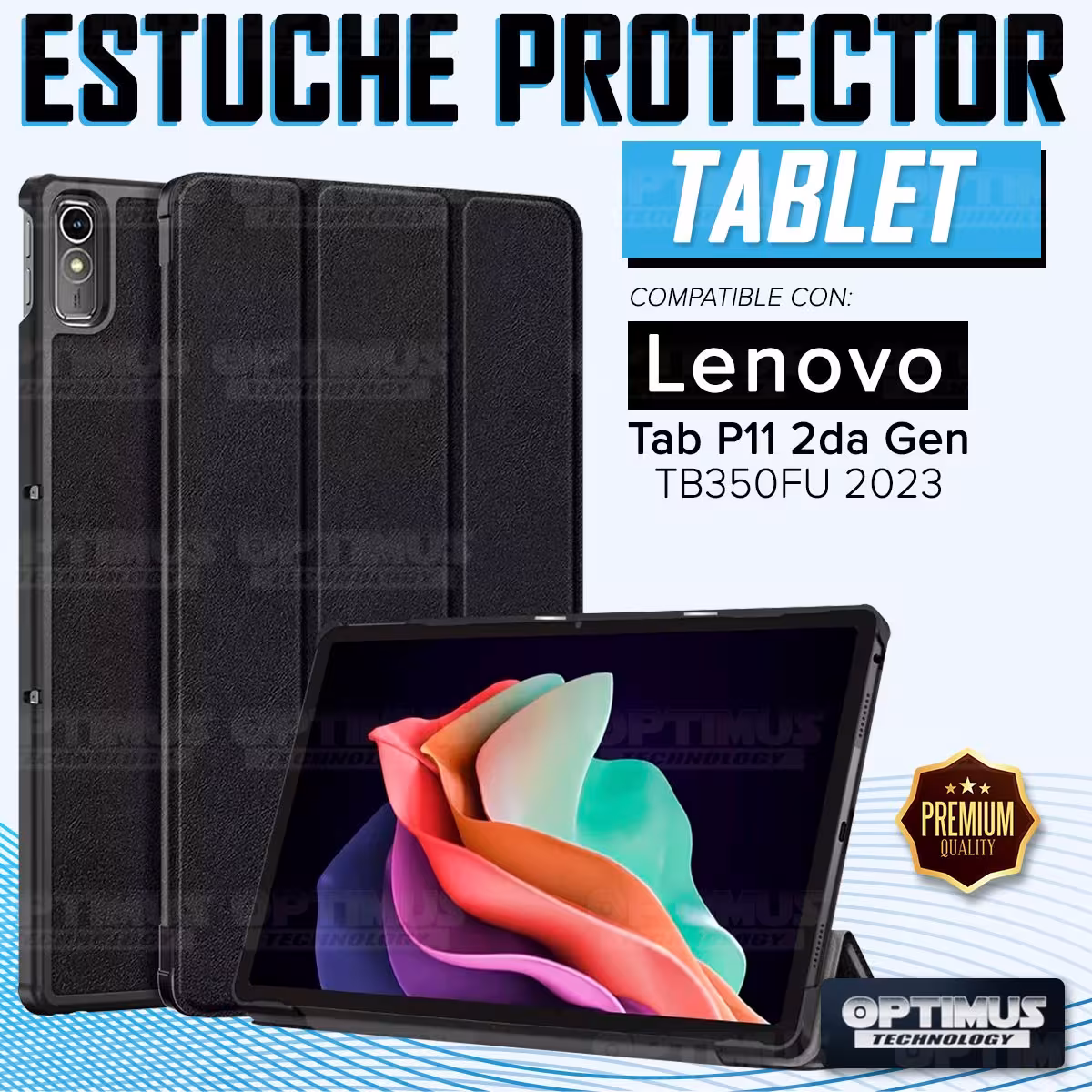 Estuche Case Forro Protector Con Tapa para Tablet Lenovo Tab P11 2da Generación TB-350FU 11.5 Pulgadas 2022 / 2023