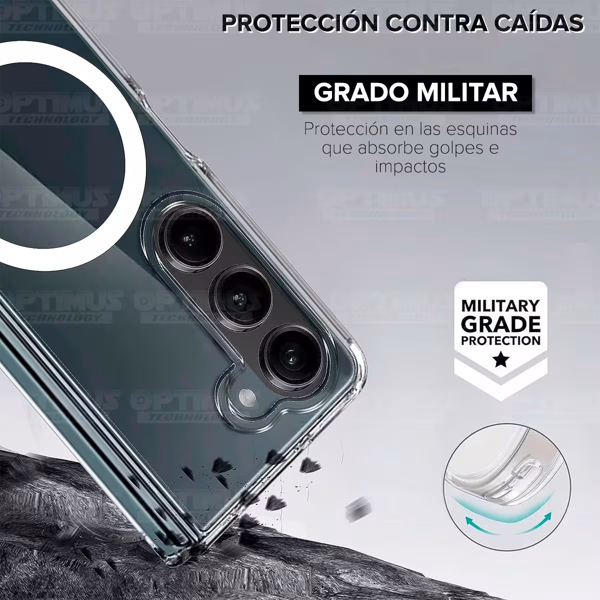 Estuche Case Forro Carcasa Protectora Delgada Anticaída para Celular Smartphone Samsung Galaxy Z Fold 5 5G 2023 7.6 Pulgadas