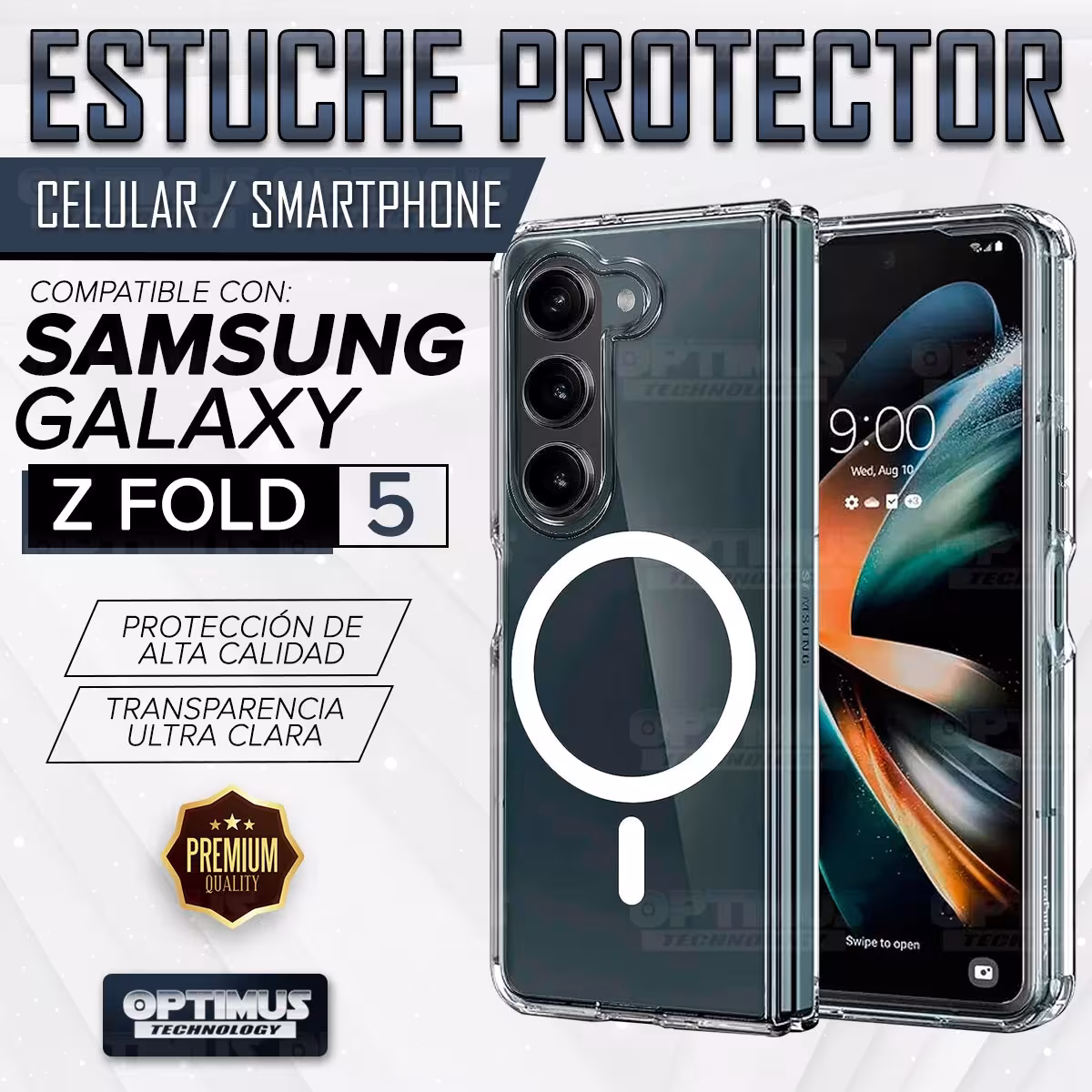 Estuche Case Forro Carcasa Protectora Delgada Anticaída para Celular Smartphone Samsung Galaxy Z Fold 5 5G 2023 7.6 Pulgadas
