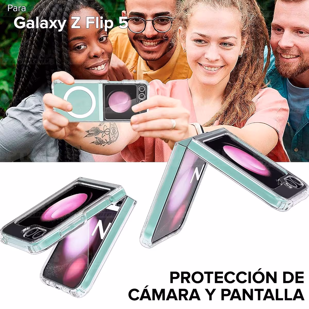 Estuche Case Forro Carcasa Protectora Delgada Anticaída para Celular Smartphone Samsung Galaxy Z Flip 5 5G 2023 6.7 Pulgadas