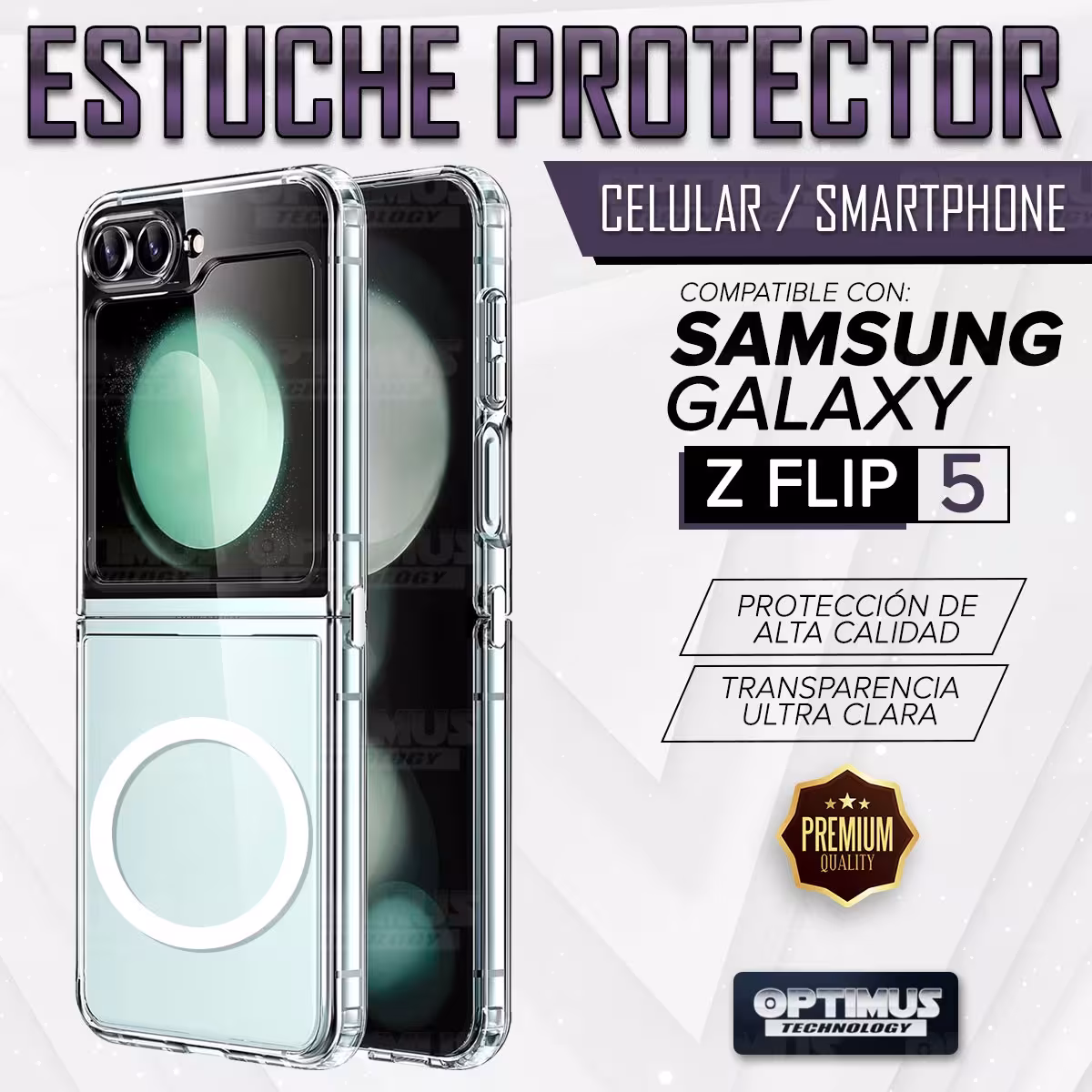 Estuche Case Forro Carcasa Protectora Delgada Anticaída para Celular Smartphone Samsung Galaxy Z Flip 5 5G 2023 6.7 Pulgadas