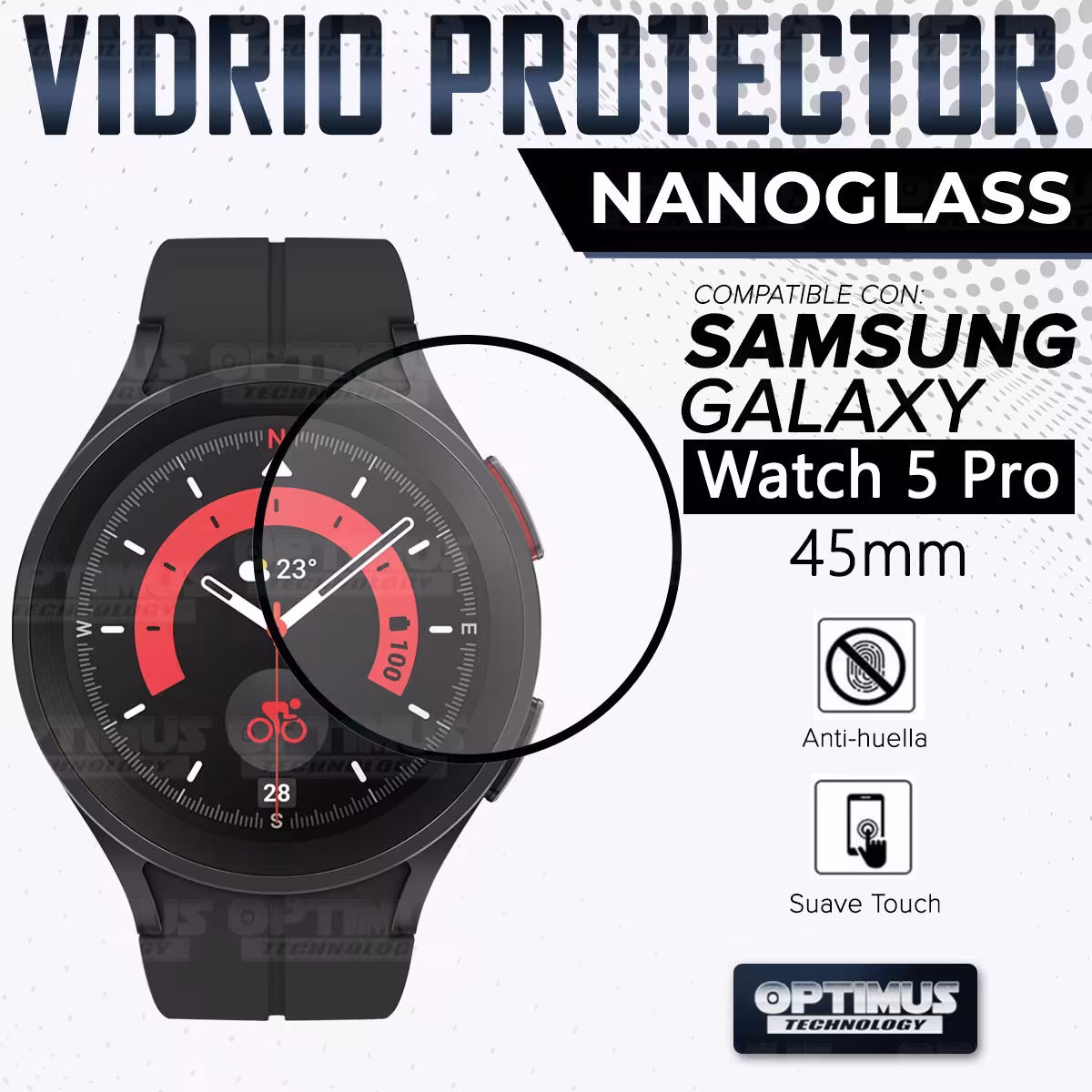 Vidrio Templado Cerámico Nanoglass Para Reloj Smartwatch Samsung Galaxy Watch 5 Pro 45mm