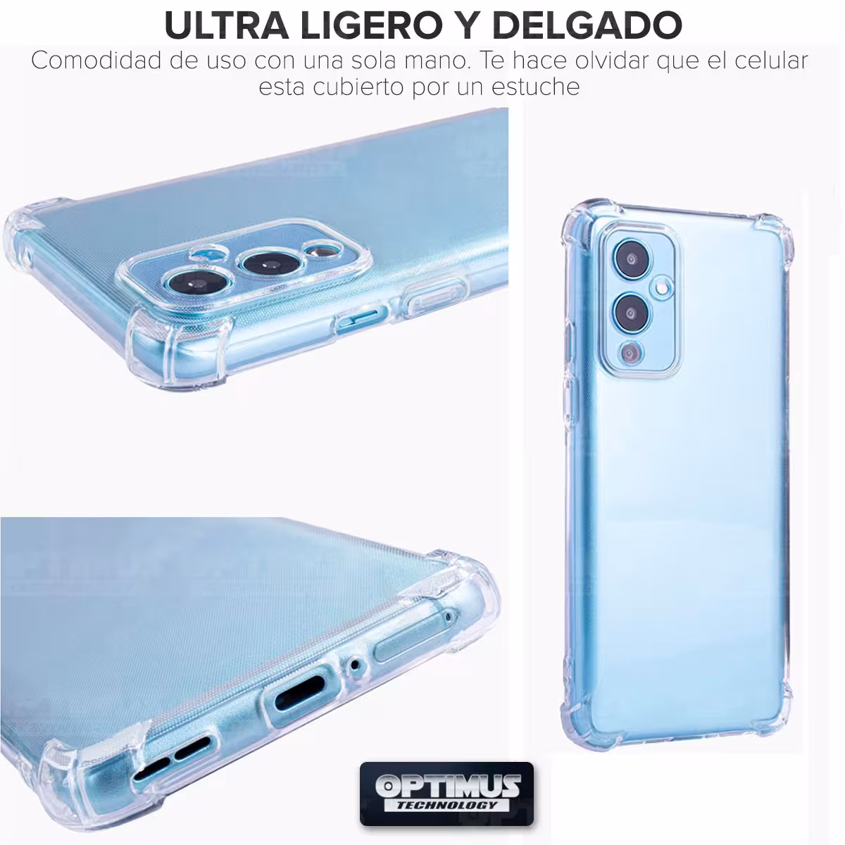 Kit Vidrio templado y Estuche Case Forro Protector Anticaída para celular OnePlus 9 5g LE2115 / LE2110