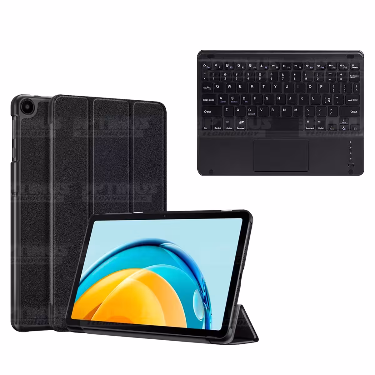 Kit Case Folio Protector + Teclado Mouse Touchpad Bluetooth para Tablet Huawei Matepad SE 10.4 Pulgadas 2023 AGS5-L09 / AGS5-W09
