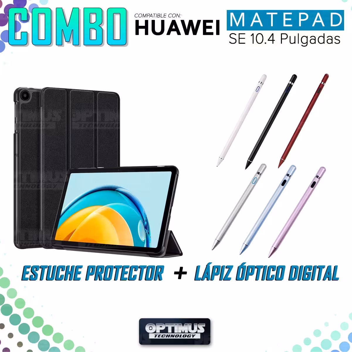 Kit Case Forro Protector + Lápiz Óptico Digital Stylus Pen para Tablet Huawei Matepad SE 10.4 Pulgadas 2023 AGS5-L09 / AGS5-W09