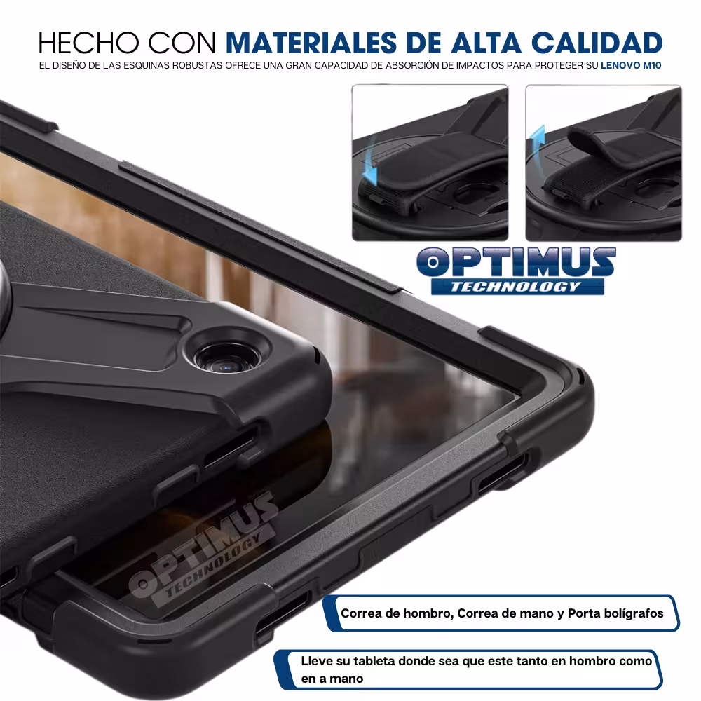 Kit Estuche Protector Correa Y Lápiz Digital Stylus Pen para Tablet Lenovo M10 HD 3rd Gen TB-328 2022 10.1 Pulgadas ZAAF0071CO