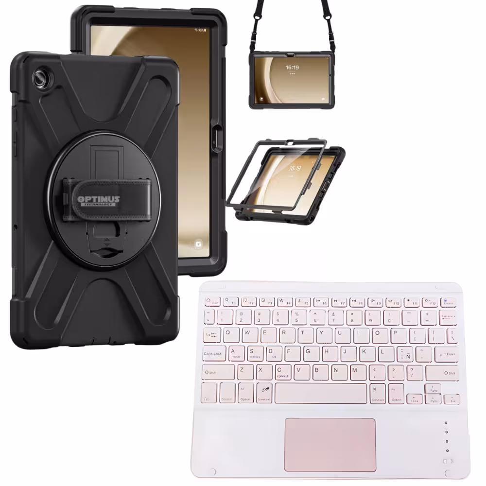 Kit Case Protector correa + Teclado Touchpad Bluetooth para Tablet Lenovo M10 HD 3rd Gen TB-328 2022 10.1 Pulgadas ZAAF0071CO