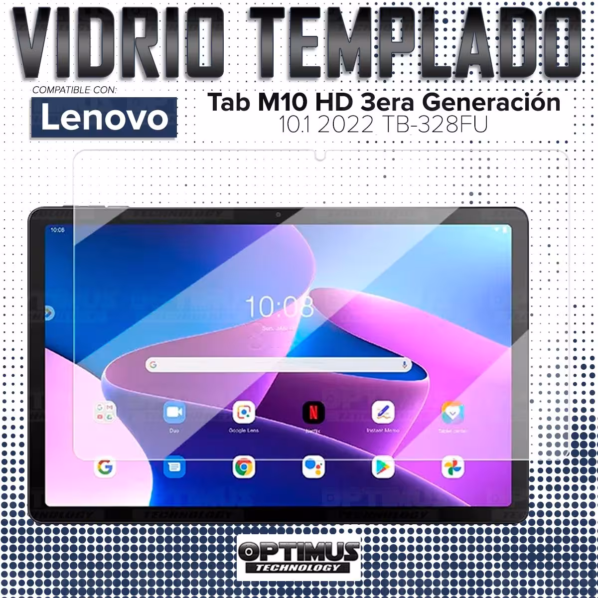 Vidrio Cristal Templado Protector para Tablet Lenovo M10 HD 3rd Generacion TB-328 2022 10.1 Pulgadas ZAAF0071CO