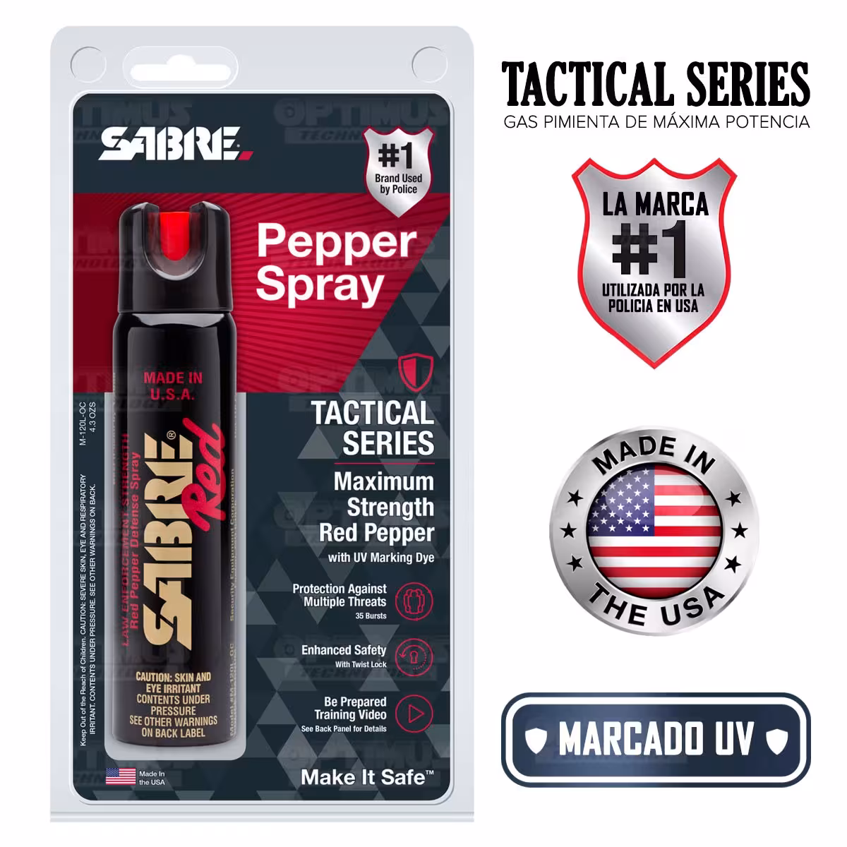 Seguridad Spray Aerosol Gas Pimienta, Portátil Lacrimógeno Defensa Personal Sabre RED Profesional Magnum 92gr Protección Grande